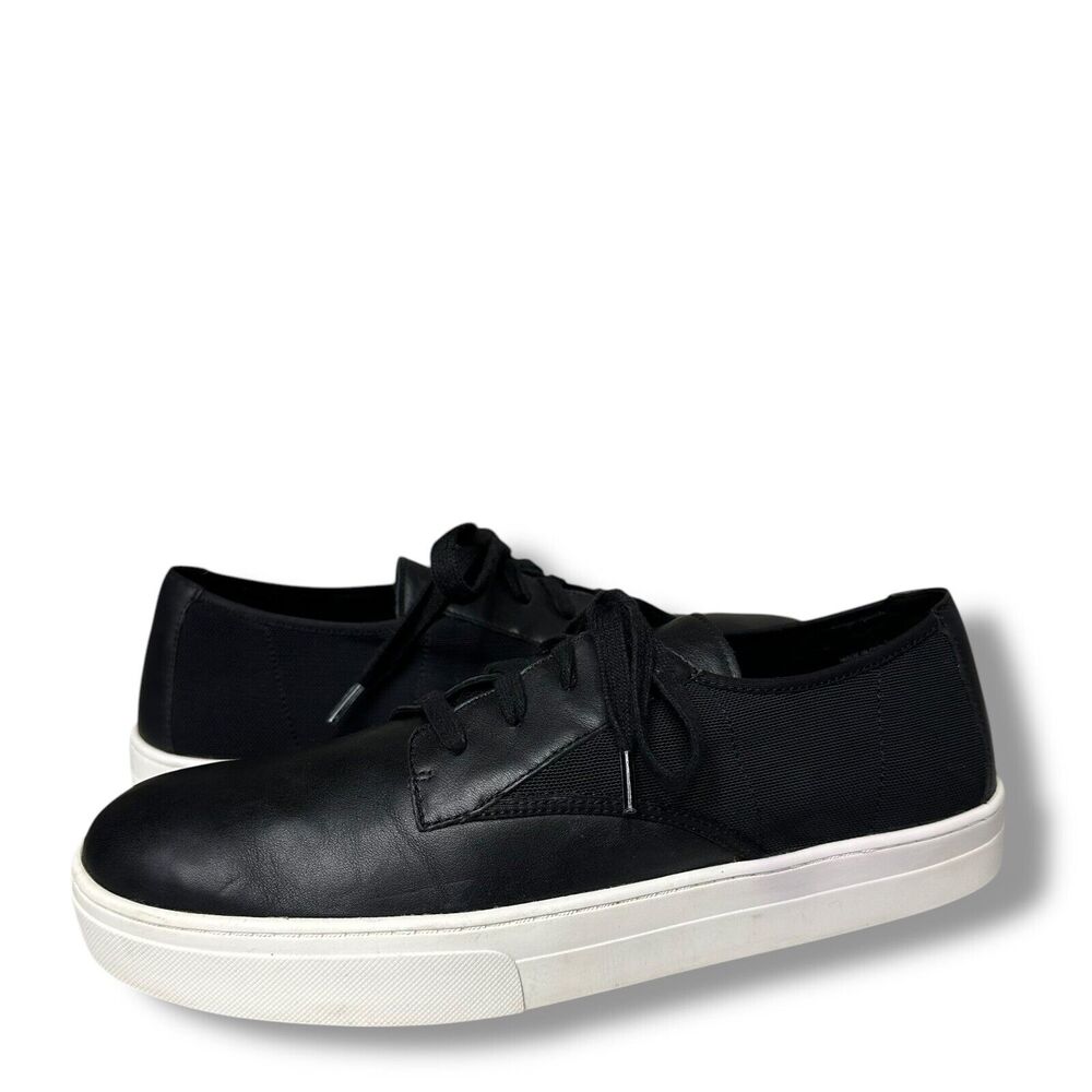 Eileen Fisher Koi Sneakers Shoes Black Soft Italian Leather Lace Up Womens Sz 9